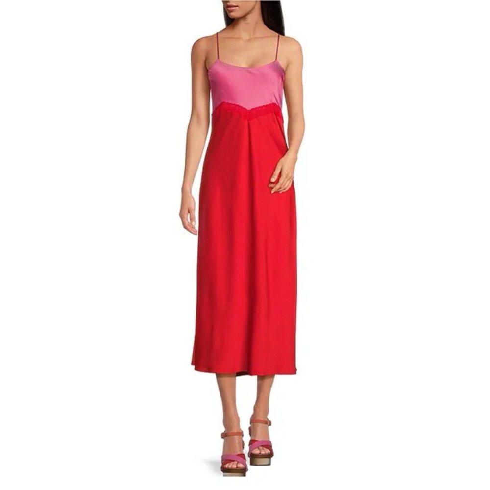 🆕 Gianni Bini DANNIJO Helena Satin Maxi Slip Dress